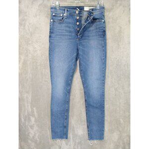 Rag and Bone Jeans Womens 29 Blue Denim Nina High Rise Skinny Stretch Button Fly